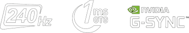 240Hz · 1ms GTG · NVIDIA G-SYNC